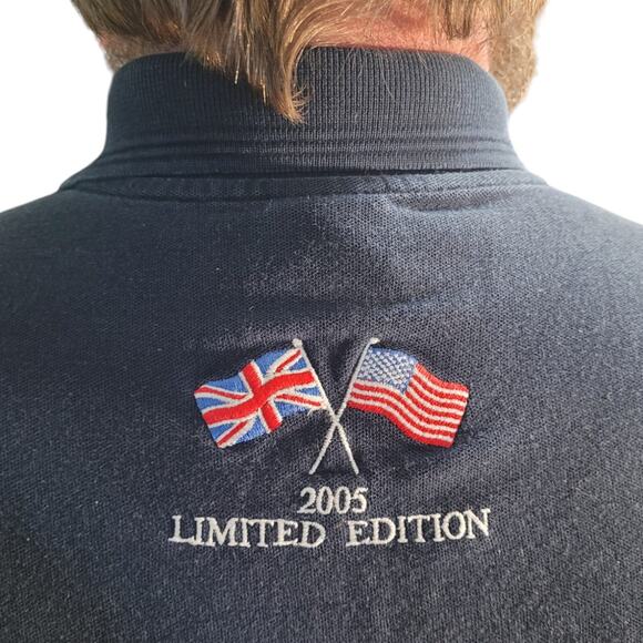 Vintage Y2K Queen Mary 2 Transatlantic Polo Men's XL Navy Blue Cotton Travel - Picture 2 of 11